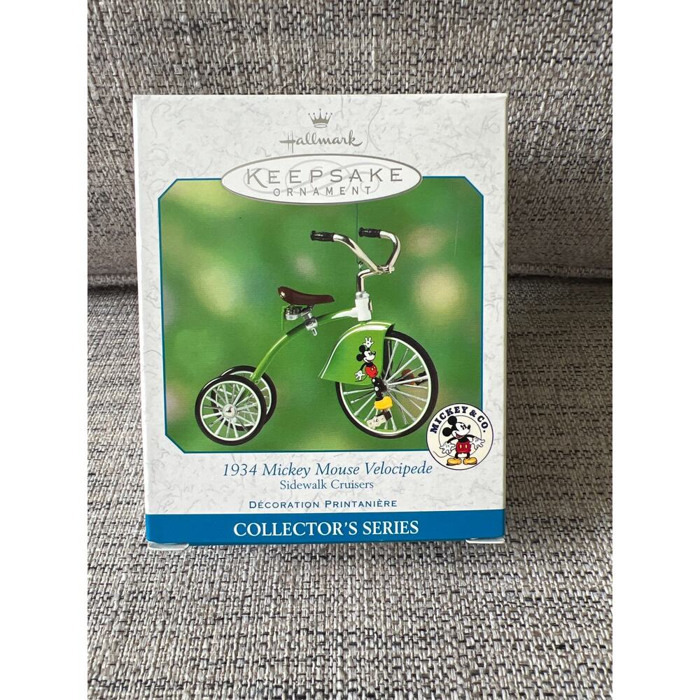 Hallmark Keepsake Ornament 1934 Mickey Mouse Velocipede Pedal Trike 2001